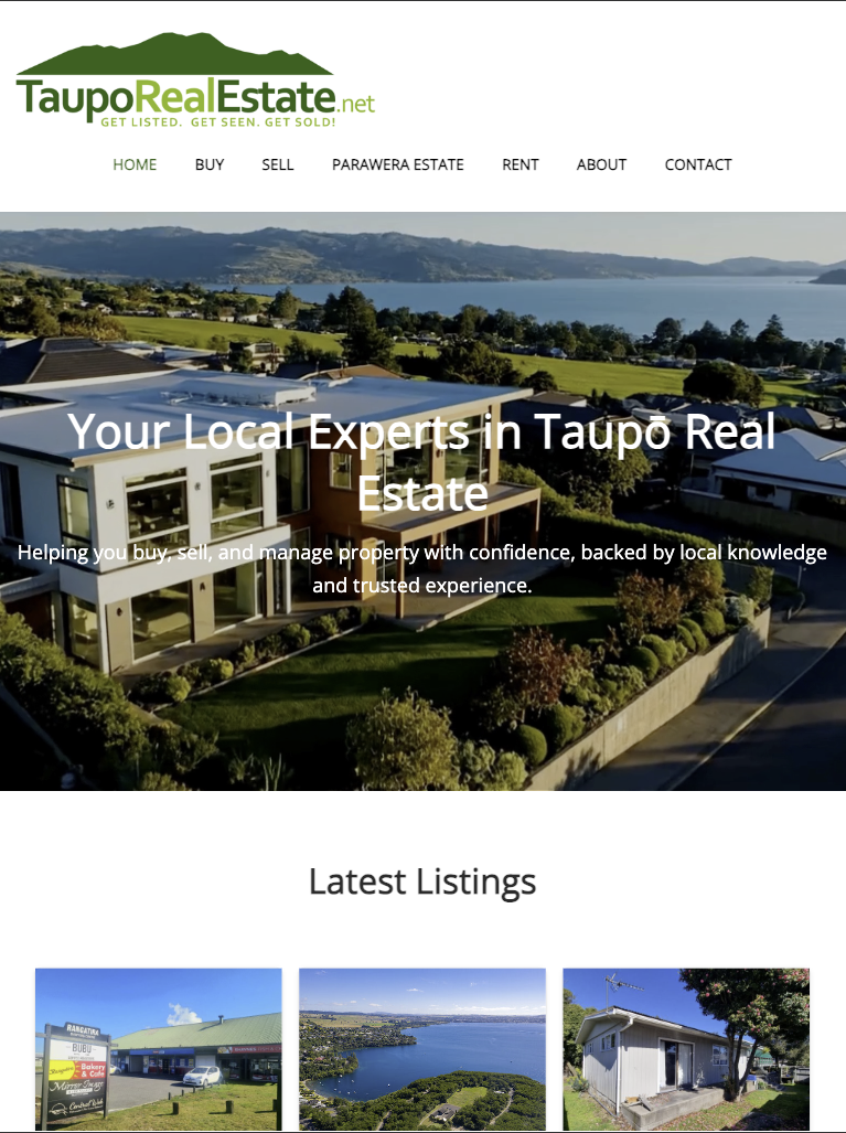 Taupo Real Estate on tablet